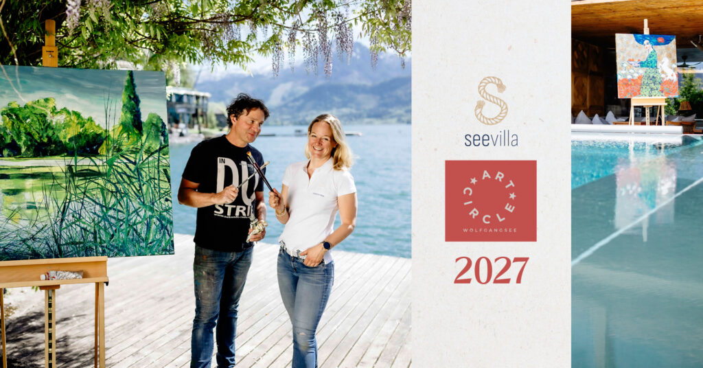 Künstlerpaar beim Malen an der Seevilla am Wolfgangsee, „ART CIRCLE“ 2027